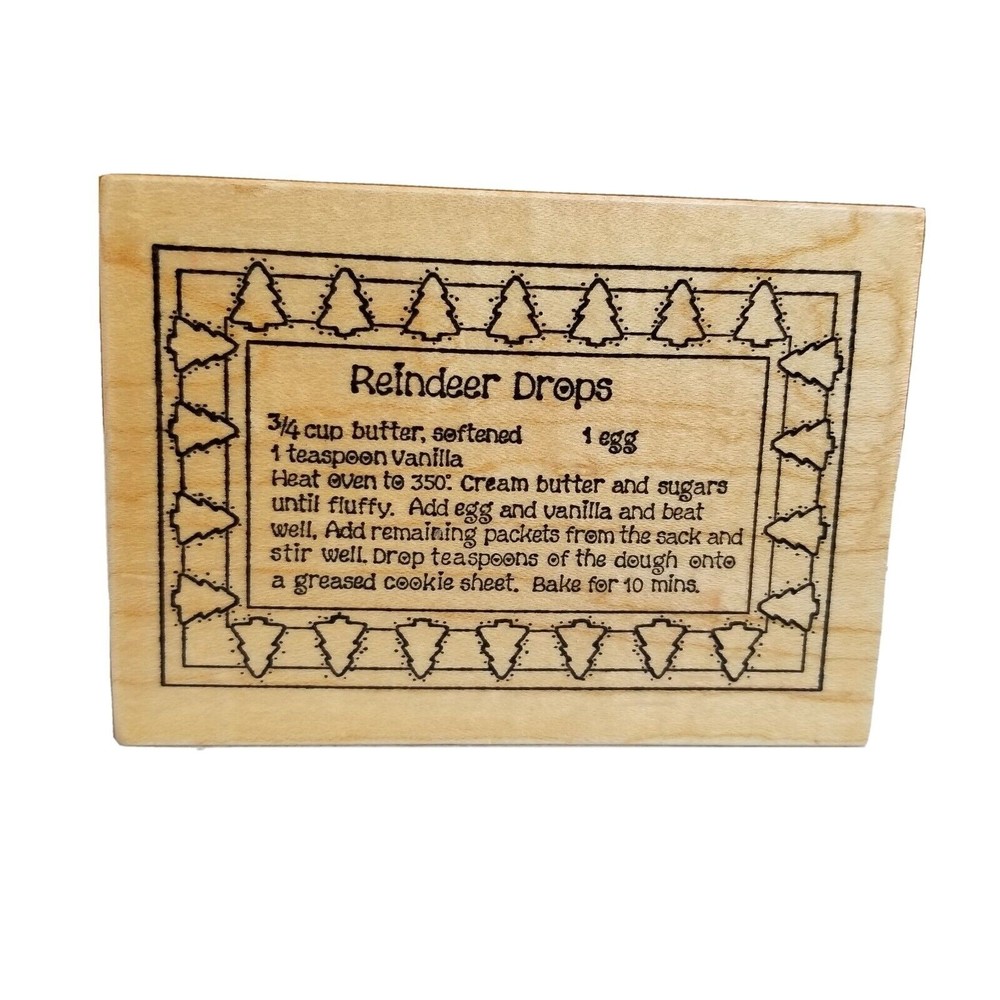 Darcie's Reindeer Drops Rubber Stamp T-4595 Christmas Recipe